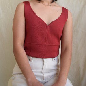 Ann Taylor Sweetheart Neckline red sweater tank